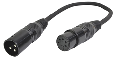 DMX Adaptor Lead 5 Pin XLR Female to 3 Pin XLR Male 20cm